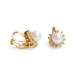 Freshwater Pearl and Cz Stone Sunflower Clip-on Earrings and 18K yellow Gold plated Mounting
