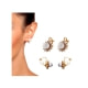 Freshwater Pearl and Cz Stone Sunflower Clip-on Earrings and 18K yellow Gold plated Mounting
