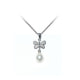 White or Black Freshwater Pearl Butterfly Pendant and 925 Silver
