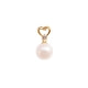 Pechina Corazón Diamante y Adorna con perlas a AAA subido sobre soporte 14 dorado amarillo cts.