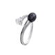 Black or White Freshwater Pearl and Cz Stone Adjustable Ring