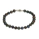 Bracelet Perles de culture Noires et Fermoir Argent 925