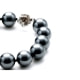 Bracciale Perle finte in madreperla ricostituita nero e 925 argento