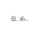 Pink Freshwater Pearl Heart Earrings and white Gold plated Mounting