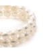 Stretch braccialetto 2 file di perle coltivate bianche 