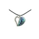 Abalone and sparkling Cz Stone Heart Pendant