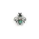 Abalone and sparkling Cz Stone Bee Brooch and Silver Plated Copper Mounting