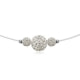 Invisibile Nylon Collar 3 Perle di bianco di cristallo e argento 925
