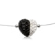 Nylon-Halskette 925-Sterlingsilber mit Kristallherz schwarz/weiß