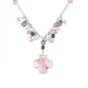 Pink Cross Swarovski Crystal Elements and Pearls Necklace and 925 Silver