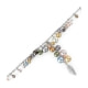 Multicolor Feather Pearls and Swarovski Crystal Bracelet and 925 Silver
