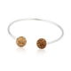 925 silver Bangle Bracelet and Gold Crystal Beads