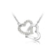 Double Heart Necklace made with White Crystal from Swarovski