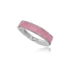 Bangle Bracelet made with a Pink Crystal from Swarovski and White Gold plated