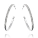 White and Black Swarovski Crystal Elements Large Hoop Earrings