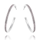 Pink Swarovski Crystal Elements Large Hoop Earrings