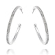 White Swarovski Crystal Elements Hoop Earrings