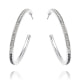 White and Black Swarovski Crystal Elements Hoop Earrings