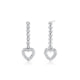 2 cts White Heart Cut Cubic Zirconia and 925 Silver Set