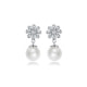 Parure Pendentif et Boucles d'oreilles Perles et Cristal de Swarovski Elements Blanc