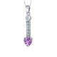 1.5 cts Pink Sapphire and Cubic Zirconia Heart Pendant and 925 Sterling Silver