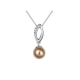 Bronze Pearl and Crystal Pendant and white gold plated
