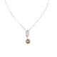 Bronze Pearl and Crystal Pendant and white gold plated
