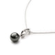 Grey Pearl and Crystal Pendant and white gold plated
