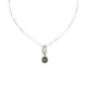 Grey Pearl and Crystal Pendant and white gold plated