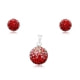Red Crystal Pendant and Earrings Set and 925 Silver