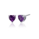 Herzförmige Ohrringe mit 925-Sterlingsilber-Fassung mit violettem Alexandritstein (2,00 cts)