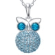 Blue Swarovski Crystal Elements Owl Pendant