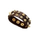 Gold Spikes and White Crystals Brown Leather Bracelet