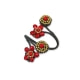 Red Gemstones Howlite Flowers Bracelet 