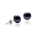 Black Freshwater Pearl Earrings and Silver Mounting