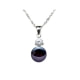 Black Freshwater Pearl Cubic Zirconia Pendant and Silver 925 Mounting