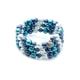 Blue Pearls and Rhodium Plated 3 Rows Bracelet 