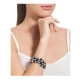 Bracelet 3 Rangs en Perles Noires et Plaqué Rhodium