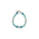 Blue Pearls, Crystal and Rhodium Plated 1 Row Bracelet 