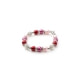 1-Rang-Armband, rhodiumüberzogen mit rosafarbenen Perlen und weißen Kristallen