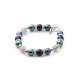 Pulsera 1 Fila en Perlas y Perlas de Cristal Azul Morado
