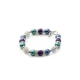Blue and Purple Pearls, Crystal and Rhodium Plated 1 Row Bracelet 