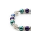 Bracelet 1 Rang en Perles Bleu et Violet, Cristal et Plaqué Rhodium