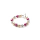 Orange and Pink Pearls, Crystal and Rhodium Plated 1 Row Bracelet 