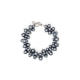 Silver Grey Multi Pearls, Crystal and Rhodium Plated Bracelet 