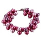 Perlenarmband, rhodiumüberzogen mit rosafarbenen und roten Perlen