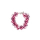Perlenarmband, rhodiumüberzogen mit rosafarbenen und roten Perlen