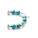 Schmuckset: Armband und Hänge-Ohrringe mit blauen Perlen und weißen Kristallen