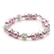 Schmuckset: Armband und Ohrringe mit rosafarbenen Perlen, weißen Kristallen
