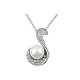 White pearl and white crystal Pendant